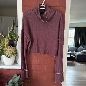Urban Outfitters Purple Cowl Neck Cropped Sweater Large